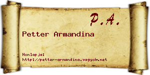 Petter Armandina névjegykártya